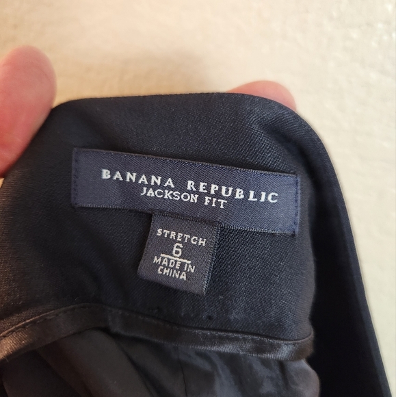 Banana Republic Jackson Fit Wool Black Dress Work Pants Size 6 - Picture 3 of 5